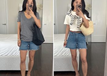 3 Steps to Elevating Denim Shorts + a Tee // Petite Style