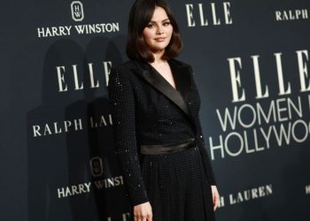 Selena Gomez Gives Power Dressing a Sparkly Twist in Ralph Lauren Suit