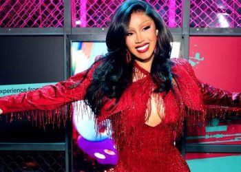 Cardi B Is Holiday Season Ready in Red Micro Shorts in ANUA Ad