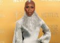 Cynthia Erivo Becomes a Disco Ball in Silver Dress Hanging by a Strap
