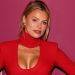 Brooks Nader Dons Fiery Red Dress With Super Bold Cutout for Clarins