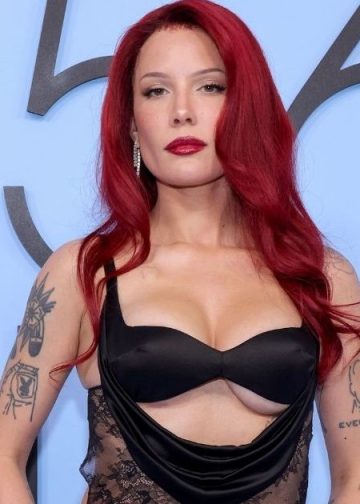 Halsey’s Custom Sheer Seth Pratt Dress Has an Oh-So-Daring Cutout