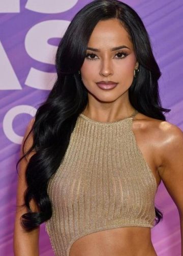 Becky G Flaunts Her Abs in Completely Sheer Cutout Dress With High Slit