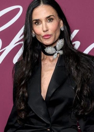 Demi Moore Goes Bold in Plunging Nina Ricci Blazer & Dramatic Tulle Skirt