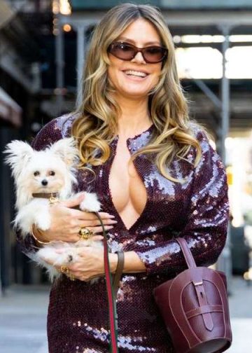 Heidi Klum Has Legs for Days in La DoubleJ Silk Micro Minidress